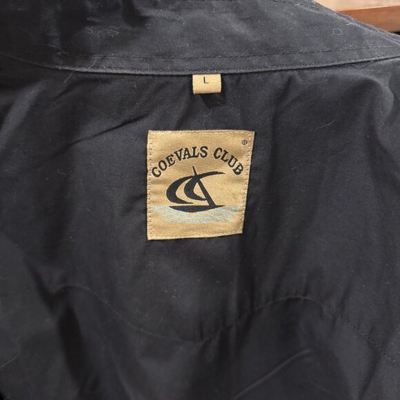 SAFARI SLEEVE!  (has button to stay rolled up) Black Dressy Casual Button Down - Picture 2 of 7